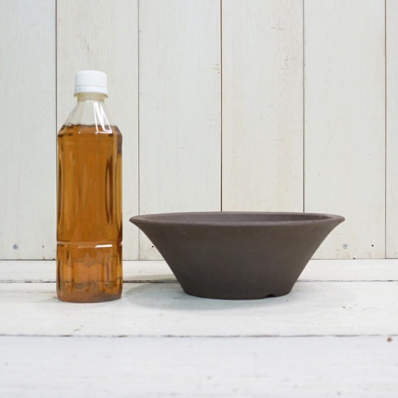 安東焼、蔦文鉢 植木鉢 おしゃれ 陶器鉢 和風 丸反山草深鉢T70A 2L 21.5cm 7号