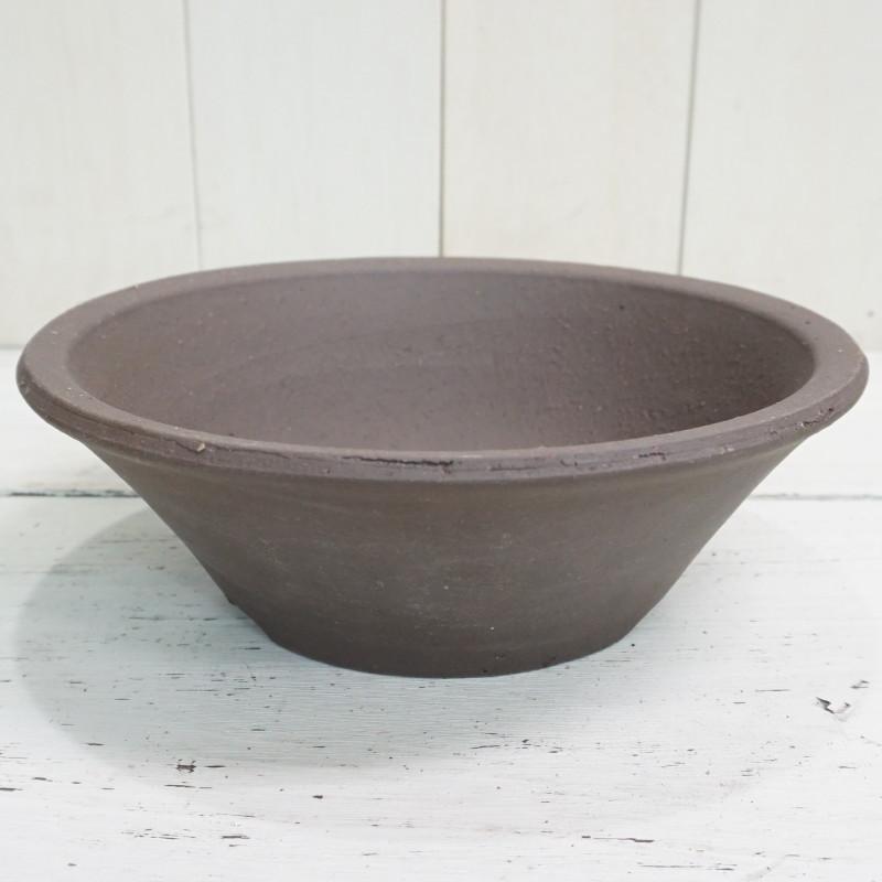 植木鉢 おしゃれ 陶器鉢 常滑焼 丸反山草深鉢T70A 3L 24cm 8号 浅鉢