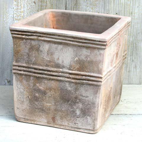 テラコッタ おしゃれ アンティーク テラアストラカペラキュビM 38cm 13号 穴あり プランター 鉢 屋外 鉢植え 観葉植物 多肉植物 塊根