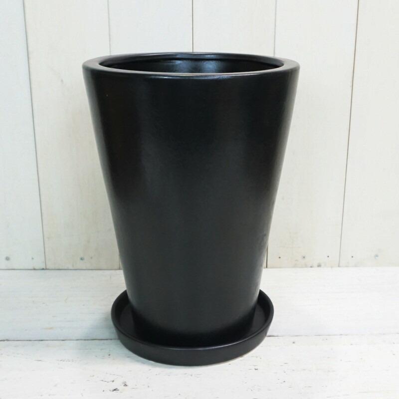 植木鉢 おしゃれ 陶器鉢 MP12 (2色) 26cm 8.5号 底穴あり 受け皿付