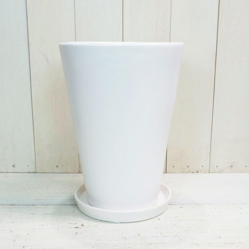 植木鉢 おしゃれ 陶器鉢 MP12 (2色) 26cm 8.5号 底穴あり 受け皿付