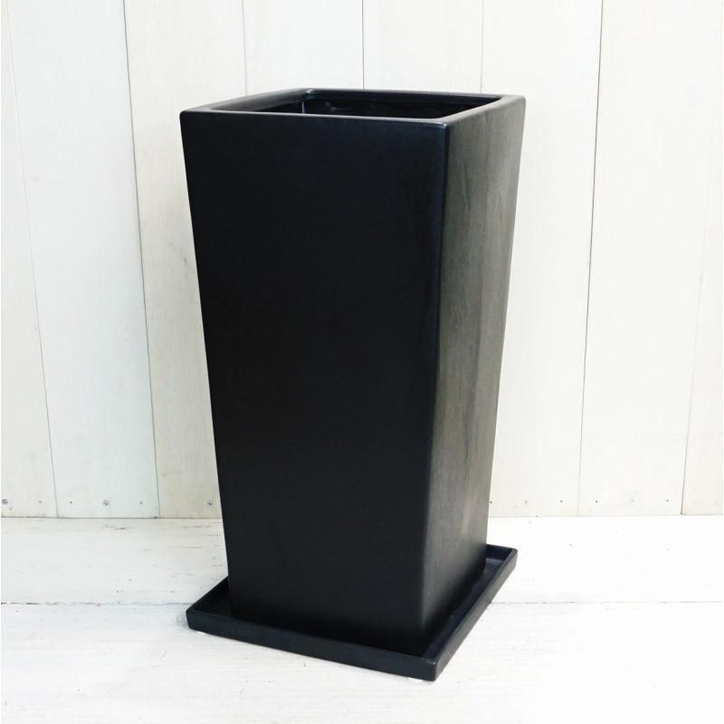 植木鉢 おしゃれ 陶器鉢 トールスクエア S (2色) 25cm 8号 穴