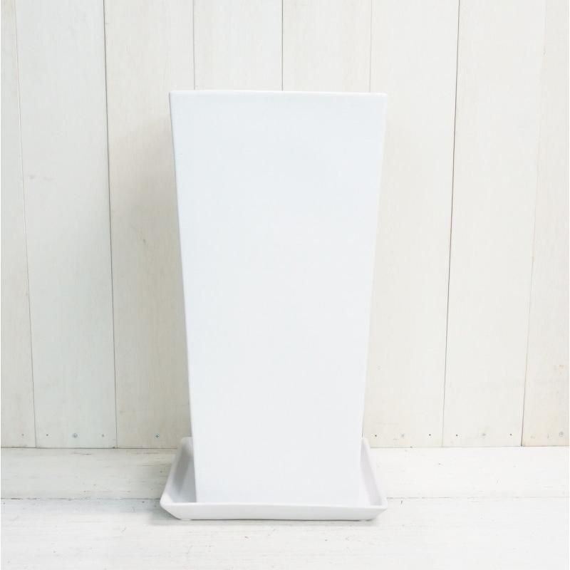 植木鉢 おしゃれ 陶器鉢 トールスクエア S (2色) 25cm 8号 穴あり