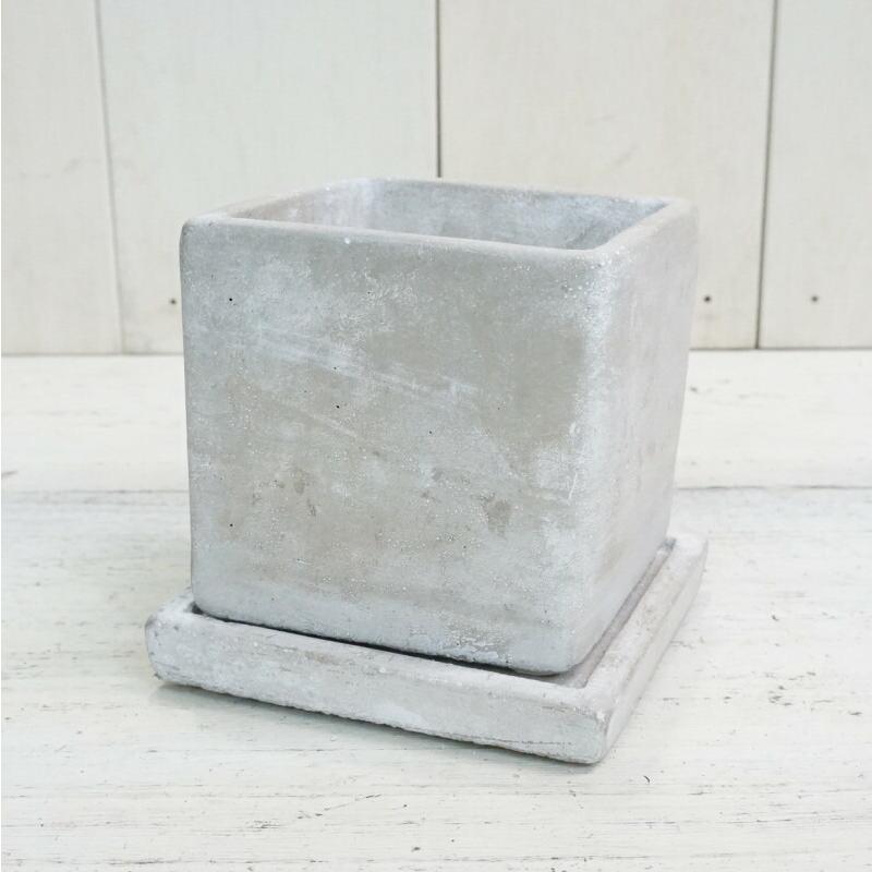 植木鉢 おしゃれ セメント コンクリキューブSS 8cm 3号 穴あり