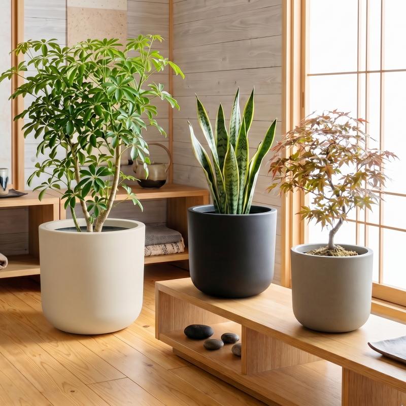 植木鉢 おしゃれ 軽い サーブルサークルL(3色) 外径44cm 14号(12号用