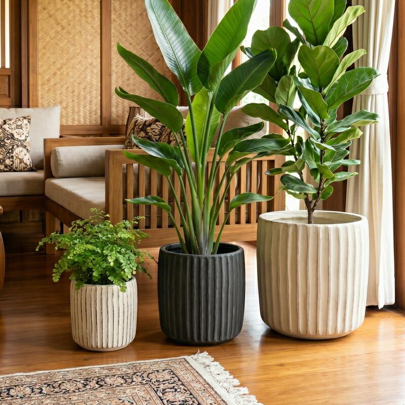 鉢・プランター R 植木鉢 おしゃれ バーティカルラウンドS(2色) 最大外径22cm 7号(6号用