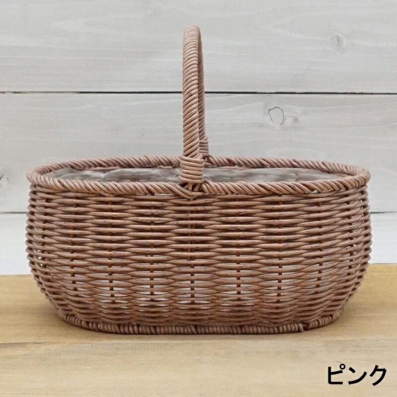 鉢カバー おしゃれ かわいい ガンセトバスケットM (4色) 長径外寸27cm