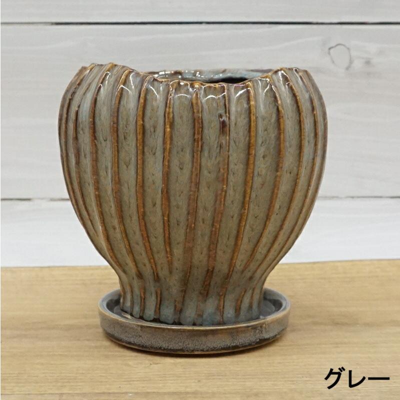 植木鉢 おしゃれ 陶器鉢 ポリバーティカルポットS (2色) 胴部最大外径