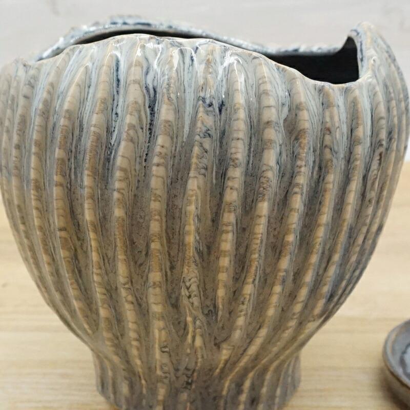 植木鉢 おしゃれ 陶器鉢 ポリバーティカルポットL (2色) 胴部最大外径