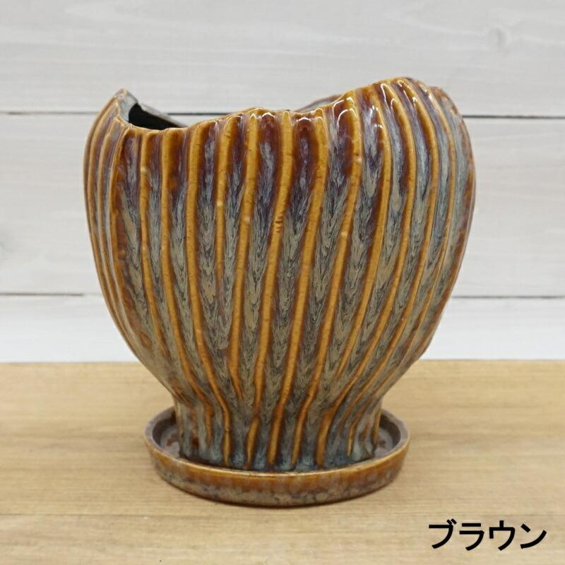 植木鉢 おしゃれ 陶器鉢 ポリバーティカルポットL (2色) 胴部最大外径
