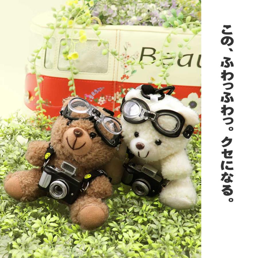 Nikon クマのぬいぐるみ モックカメラ付き バッグチャーム ぬい撮り 光るカメラ付き ゴーグル くま パンダ