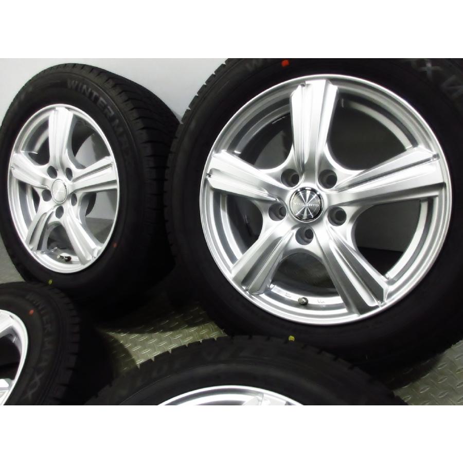 美品 VIOLENTO 6.5J+38 PCD114.3-5穴 ダンロップ WM03 205/60R16 2023年後半 ほぼ新品 スタッドレス トヨタ 90 ノア ヴォクシー プリウスαの画像