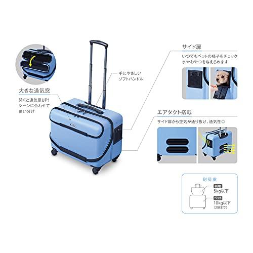 ジェックス OSOTO キャリー ローラー 軽量 ポリカーボネイト製 ハードキャリー スカイブルー ペット用 Mサイズ PP 商品情報