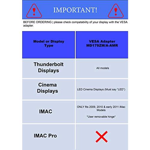 VESA Mount Adapter Kit for iMac and LED Cinema or Apple Thunderbolt Display｜ab-box｜02