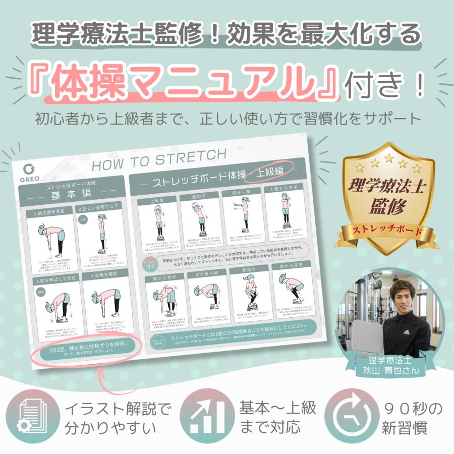 理学療法士監修】ストレッチボード 体操マニュアル付き アキレス腱