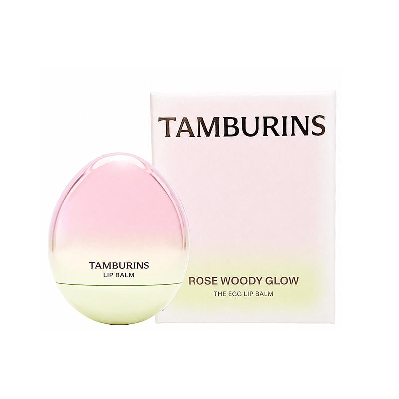 TAMBURINS LIP BALM ROSE WOODY&無香料 TAMBURINS リップ タンバリンズ エッグ リップバーム ROSE WOODY GLOW