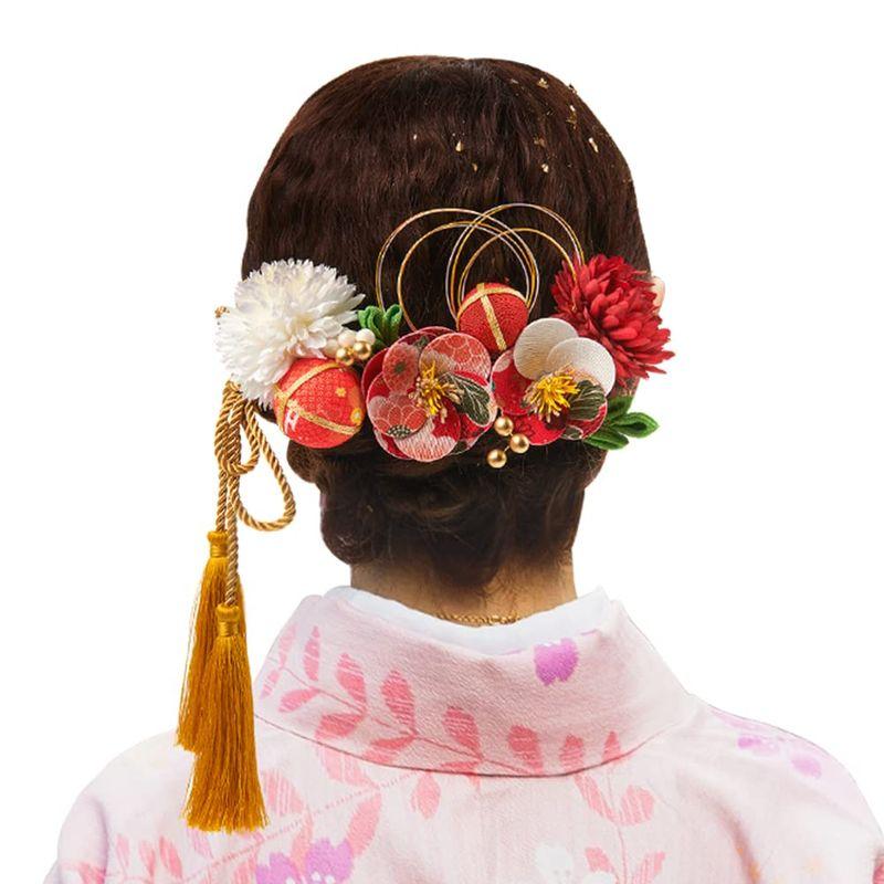 OTAKUMARKET 髪飾り 成人式 振袖 14点セット つまみ細工 花 七五三 袴 