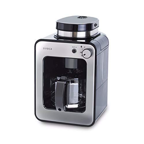 シロカ コーヒーメーカー 全自動 アイスコーヒー対応 静音 コンパクト ミル2段階 豆 粉両対応 蒸らし ガラスサーバー SC-A211 ス