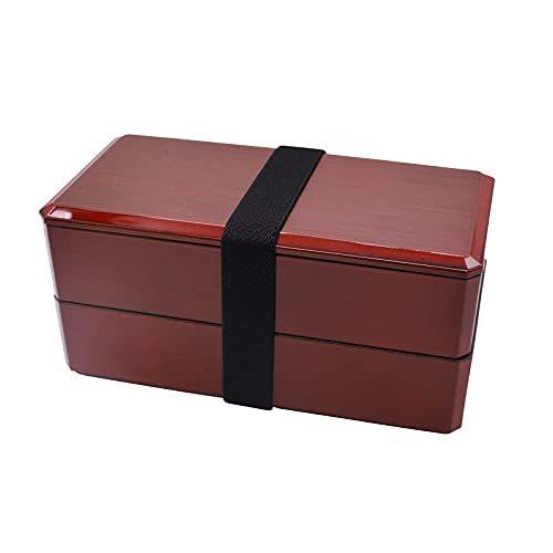 ミタニ 山中漆器 山中塗 弁当箱 ランチボックス 2段 約800ml 電子レンジ対応 食洗機対応 木目 刷毛目 春慶塗 日本製 M17479