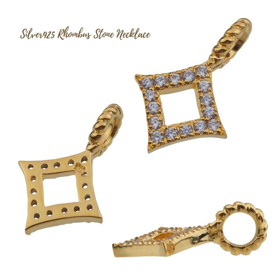 ネックレス メンズ ひし形 ローンバス ジルコニア キラキラ