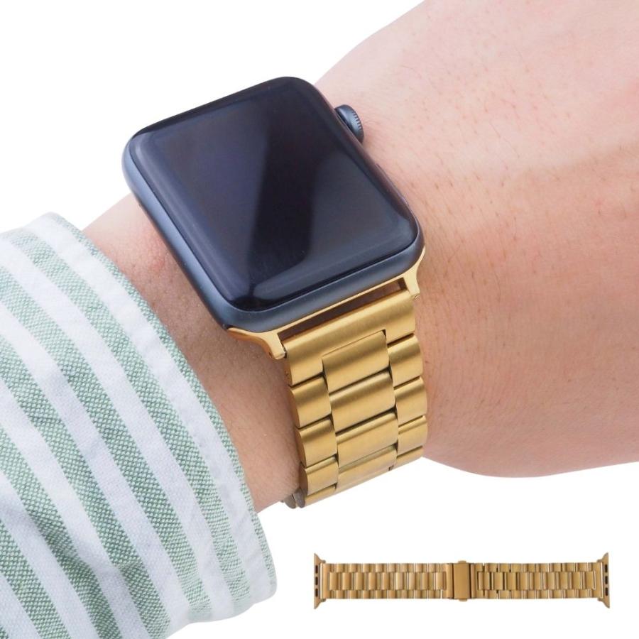 送料無料 アップルウォッチバンド ステンレス メンズ アップルウォッチ ステンレス ベルト 高級 ゴールド シルバ apple watch band 42ｍｍ 44ｍｍ 45ｍｍ ア…｜abalent｜03