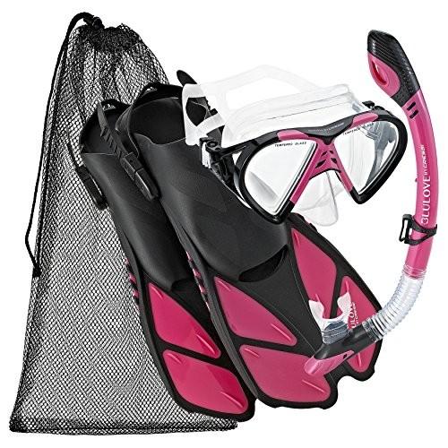 驚きの価格 Size 4.5 to 8.5 Cressi BNTMFSS PK-SM Adjustable Mask Fin Snorkel Set with Carry Bag, Size 4.5 to 8.5, Raspberry, Freak 298de014