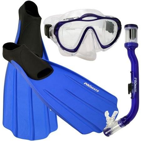 【2018?新作】 Junior 3-5, XS Promate Junior Snorkeling Scuba Dive Purge Mask Dry Snorkel Full Foot Fins Gear Set for Kids, Blue, XS (Shoe: 3-5), 和歌山県 ff618d32