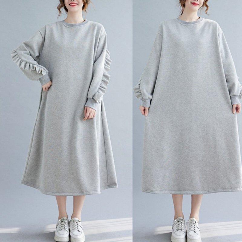 新春福袋22 マーメイドシルエットが女性らしいスウェットワンピース ロングワンピース プルオーバー ロング 長袖 その他スーツ フォーマル カラー グレー Www We Job Com