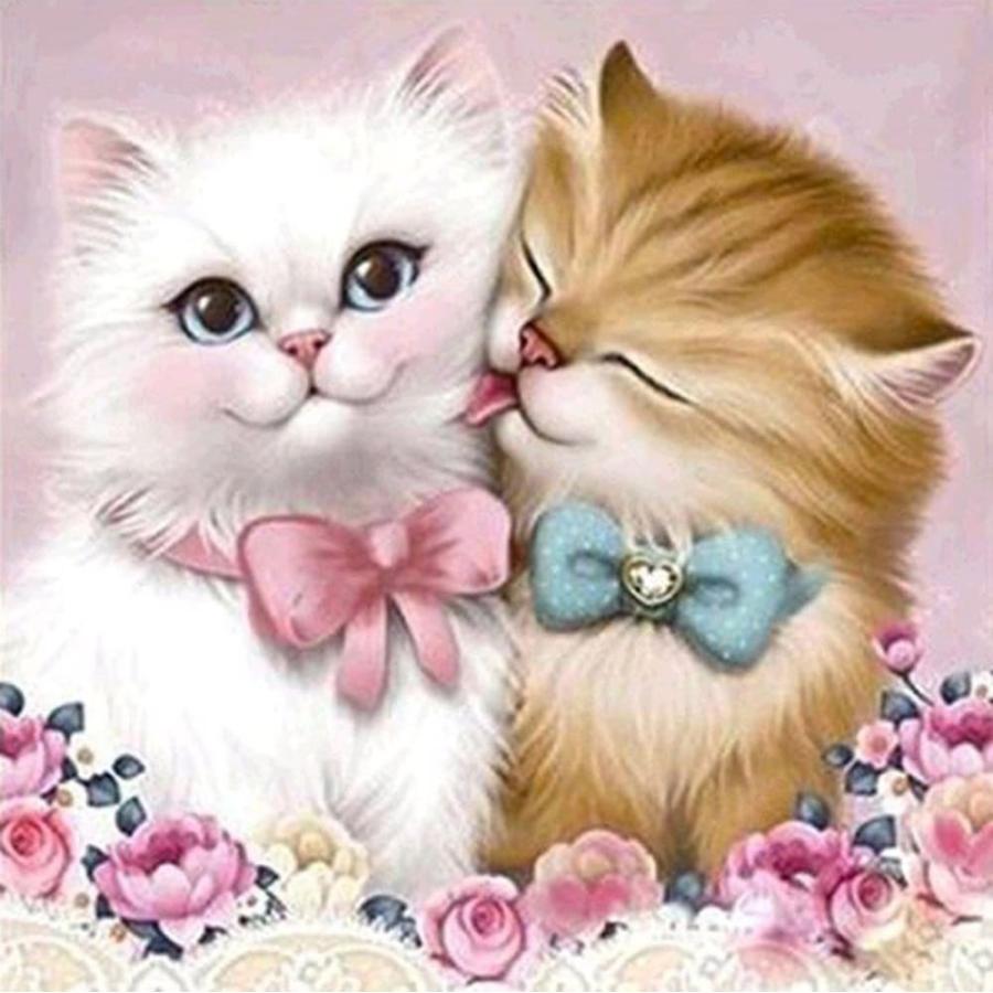 ラブリー猫 可愛いイラストの猫カップルの愛 帽子 かぶりもの 大感謝セール Www 10cartorio 10tabnotas Com Br
