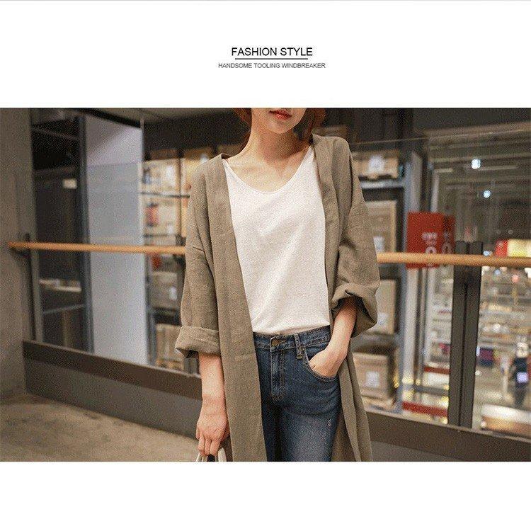 トレンチコート レディース ロング コーディガン スプリングコート 薄手 ノーカラー アウター 春 秋 15秋冬新作