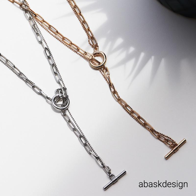 2連マンテルネックレス アクセサリー レディース おしゃれシンプル ギフト 女性 ロングネックレス プレゼント 代 30代 40代 50代 アバスクデザイン 金属アレルギー対応 通販 Yahoo ショッピング