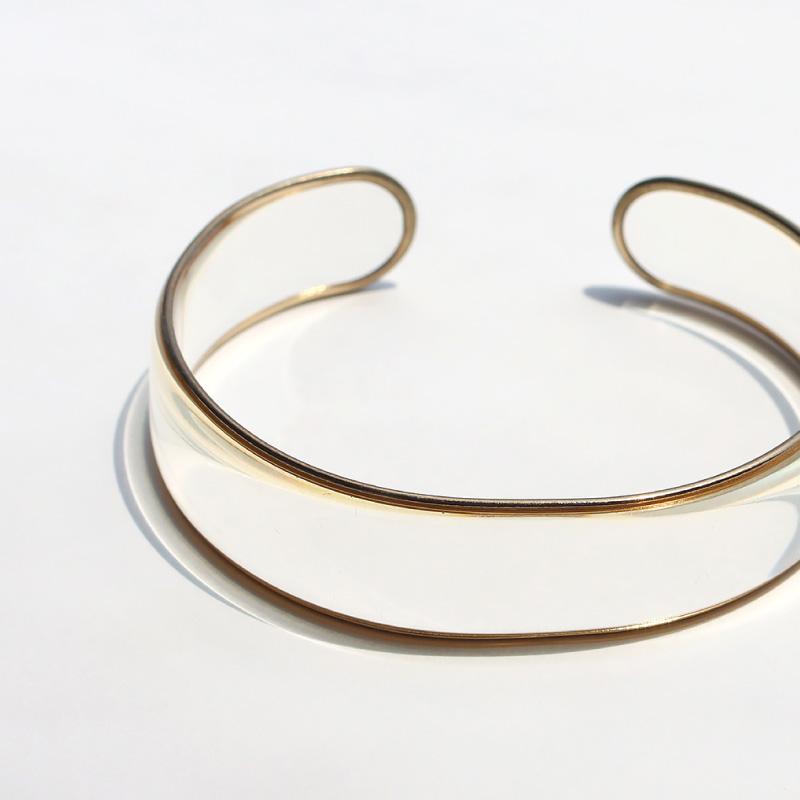 バングル ブレスレット クリアバングル 金アレ対応 ゴールドライン