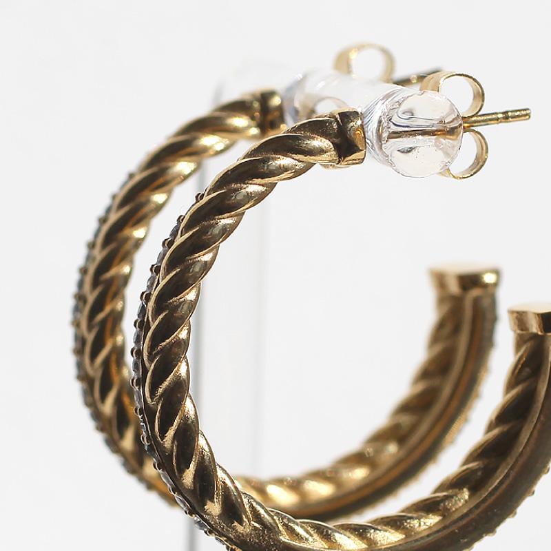 ピアス レディース フープ 20代 30代 40代 50代 大ぶり つけっぱなし アレルギー対応 ステンレス 金アレ クロスロープデザイン 金アレ 1925 ゴールド | ブランド登録なし | 10