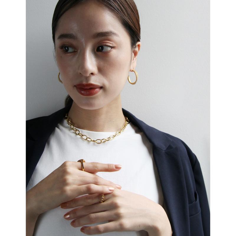 ピアス レディース フープ 20代 30代 40代 50代 大ぶり つけっぱなし アレルギー対応 ステンレス 金アレ クロスロープデザイン 金アレ 1925 ゴールド | ブランド登録なし | 05