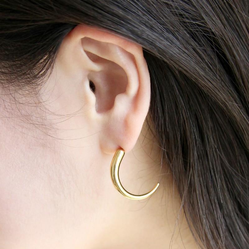 金属アレルギー対応 ピアス シンプル 半円 フープピアス ステンレス