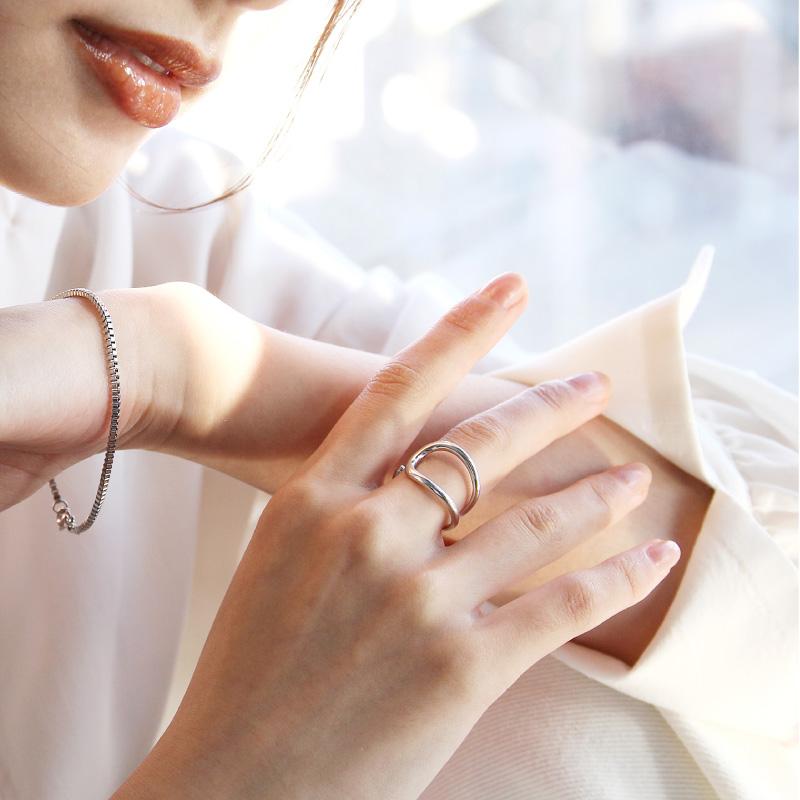 リング 指輪 シルバー925 レディース 大ぶり おしゃれ 20代 30代 40代 50代 シンプル オープン 金属アレルギー フリーサイズ ギフト 女性 1484 クリスマス | ブランド登録なし | 03