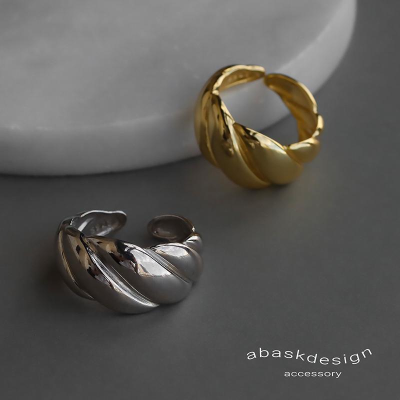 リング 指輪 レディース 太め 20代 30代 40代 50代 おしゃれ シルバー925 大きめ ゴールド シンプル 金属アレルギー ウェーブライン ギフト クリスマス | ブランド登録なし