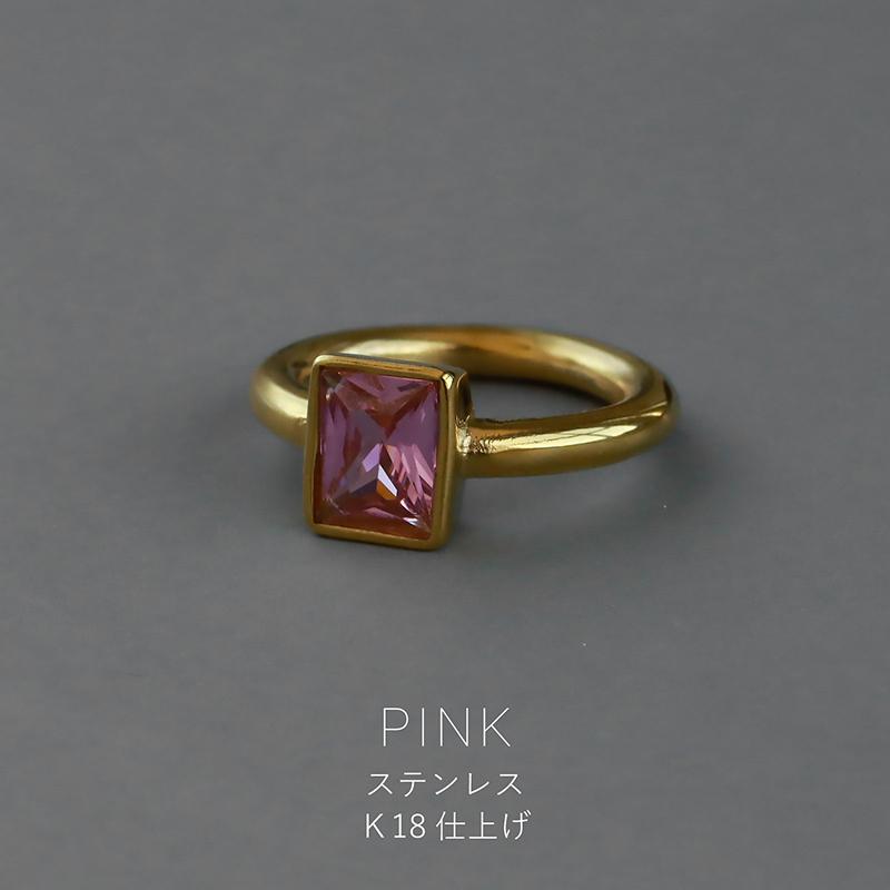 指輪 レディース ステンレス リング  おしゃれ 20代 30代 40代 50代 シンプル ゴールド 12号 14号 17号 石 クリアジルコニア つけっぱなし 華奢 | ブランド登録なし | 04