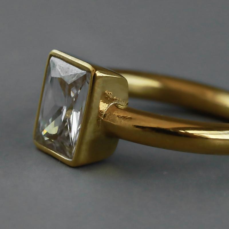 指輪 レディース ステンレス リング  おしゃれ 20代 30代 40代 50代 シンプル ゴールド 12号 14号 17号 石 クリアジルコニア つけっぱなし 華奢 | ブランド登録なし | 16