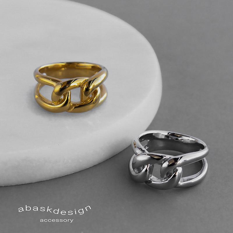 金属アレルギー対応 リング 大きめ チェーンリング  サージカルステンレス 18k 指輪 11号 13号 14号 16号 ジュエリー アクセ 大人 女性 18K ゴールド シルバー | ブランド登録なし