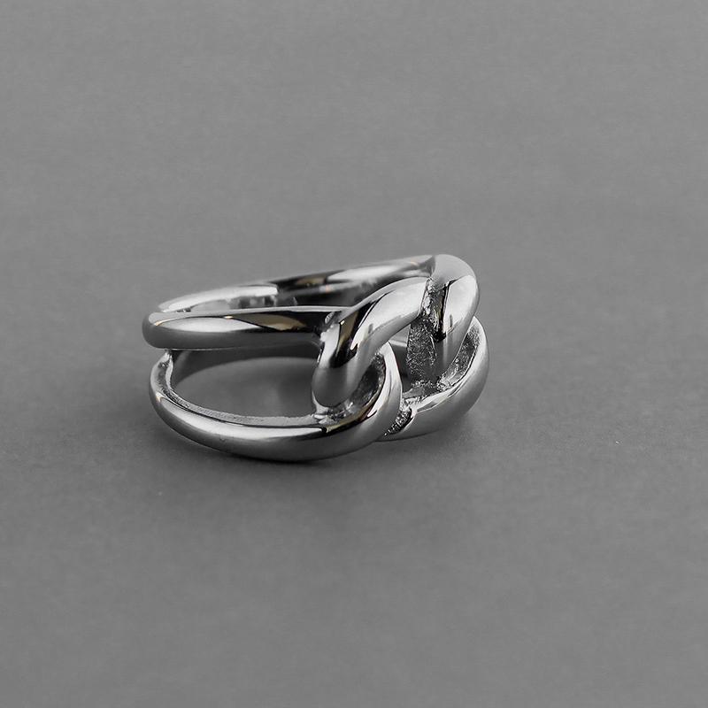 金属アレルギー対応 リング 大きめ チェーンリング  サージカルステンレス 18k 指輪 11号 13号 14号 16号 ジュエリー アクセ 大人 女性 18K ゴールド シルバー | ブランド登録なし | 10