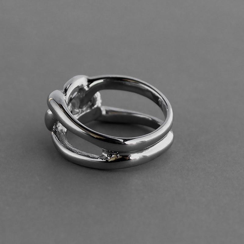 金属アレルギー対応 リング 大きめ チェーンリング  サージカルステンレス 18k 指輪 11号 13号 14号 16号 ジュエリー アクセ 大人 女性 18K ゴールド シルバー | ブランド登録なし | 12