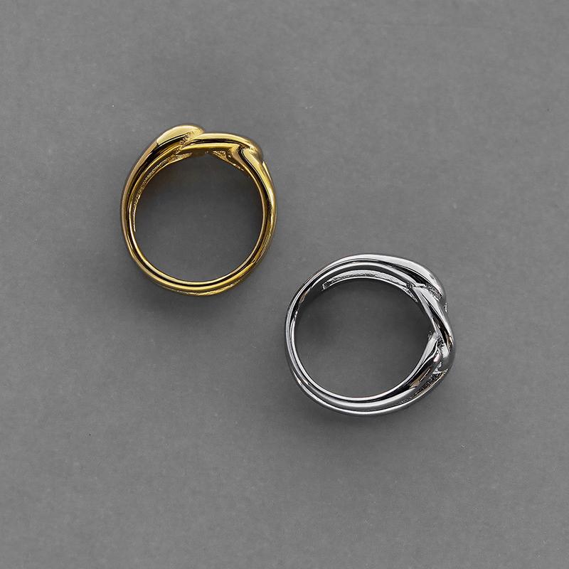 金属アレルギー対応 リング 大きめ チェーンリング  サージカルステンレス 18k 指輪 11号 13号 14号 16号 ジュエリー アクセ 大人 女性 18K ゴールド シルバー | ブランド登録なし | 13