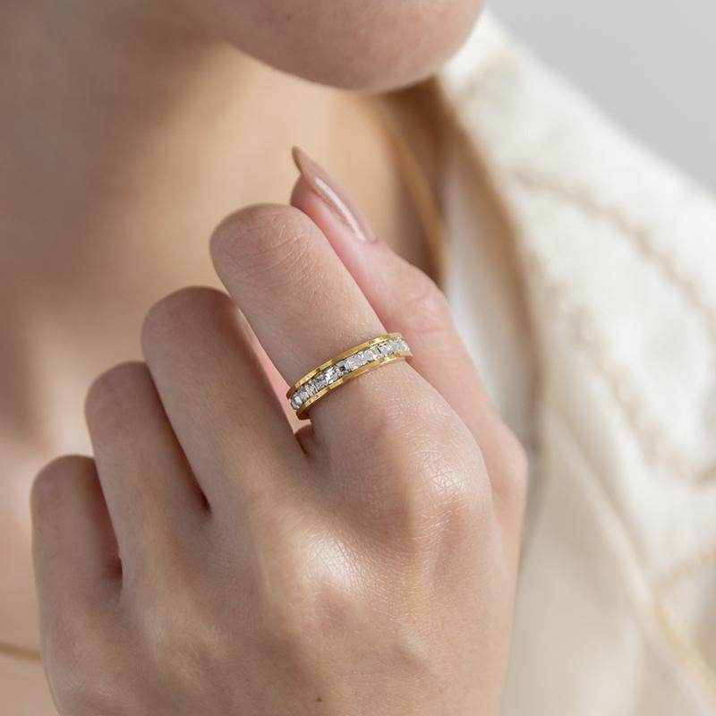 金属アレルギー対応 リング レディース フルエタニティ スクエア