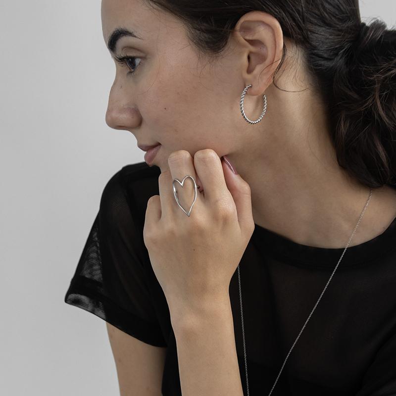 金属アレルギー対応 リングレディース ハートリング ハート ゴールド シルバー 11号 14号 16号 シンプル  サージカルステンレス 大きめ 指輪 | ブランド登録なし | 12