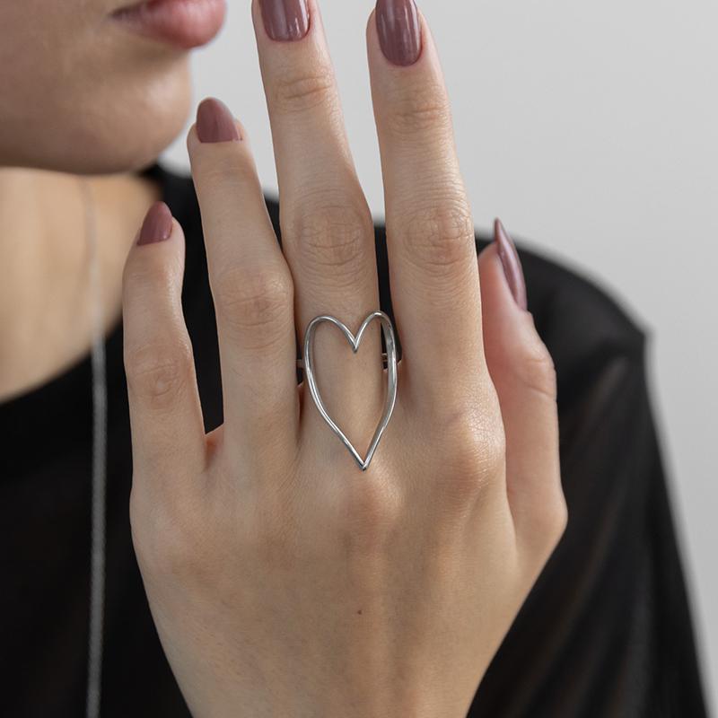金属アレルギー対応 リングレディース ハートリング ハート ゴールド シルバー 11号 14号 16号 シンプル  サージカルステンレス 大きめ 指輪 | ブランド登録なし | 13