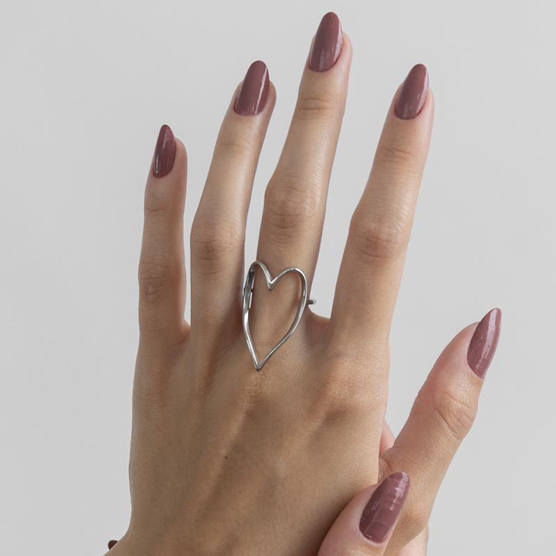 金属アレルギー対応 リングレディース ハートリング ハート ゴールド シルバー 11号 14号 16号 シンプル  サージカルステンレス 大きめ 指輪 | ブランド登録なし | 14
