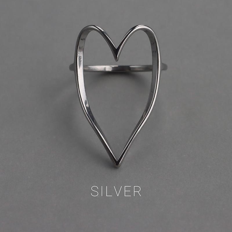 金属アレルギー対応 リングレディース ハートリング ハート ゴールド シルバー 11号 14号 16号 シンプル  サージカルステンレス 大きめ 指輪 | ブランド登録なし | 04