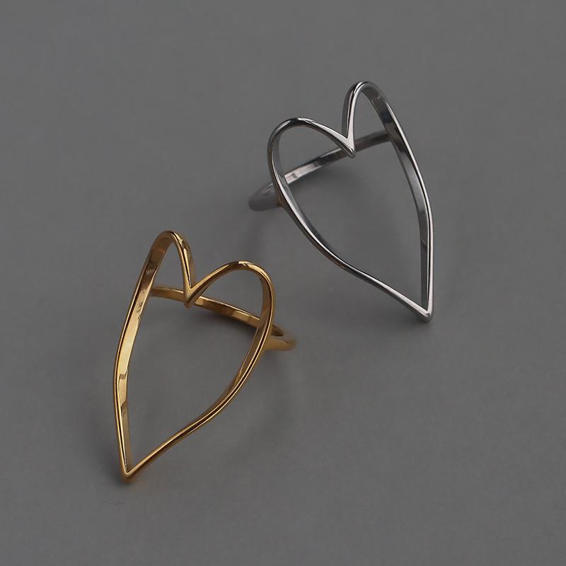 金属アレルギー対応 リングレディース ハートリング ハート ゴールド シルバー 11号 14号 16号 シンプル  サージカルステンレス 大きめ 指輪 | ブランド登録なし | 20