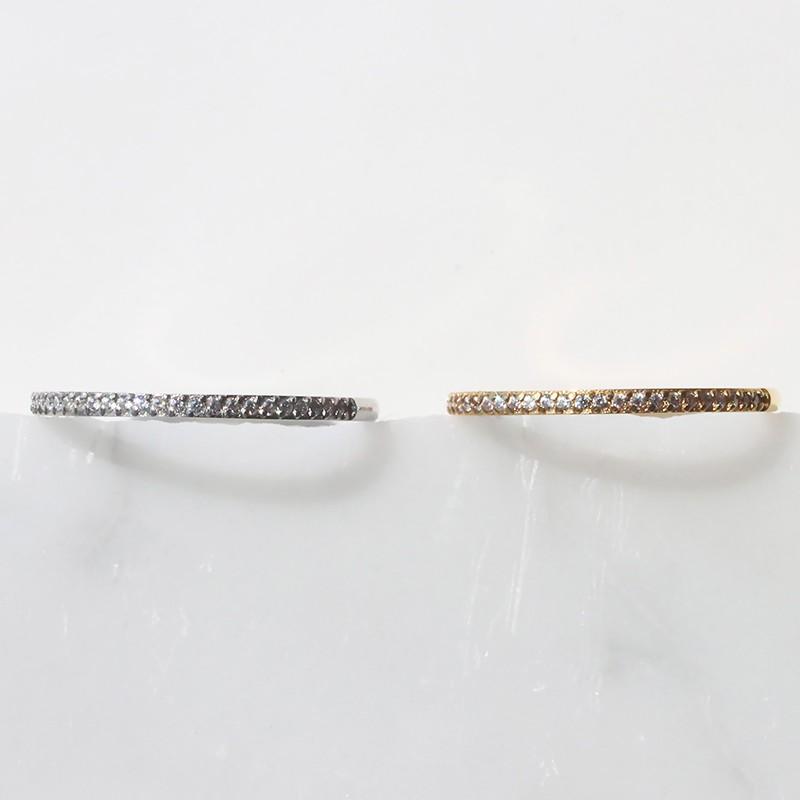 金属アレルギー対応 リング キュービックジルコニア マイクロエタニティリング シンプル サージカル レディース ゴールド シルバー 9号 11号 14号 指輪 | ブランド登録なし | 16